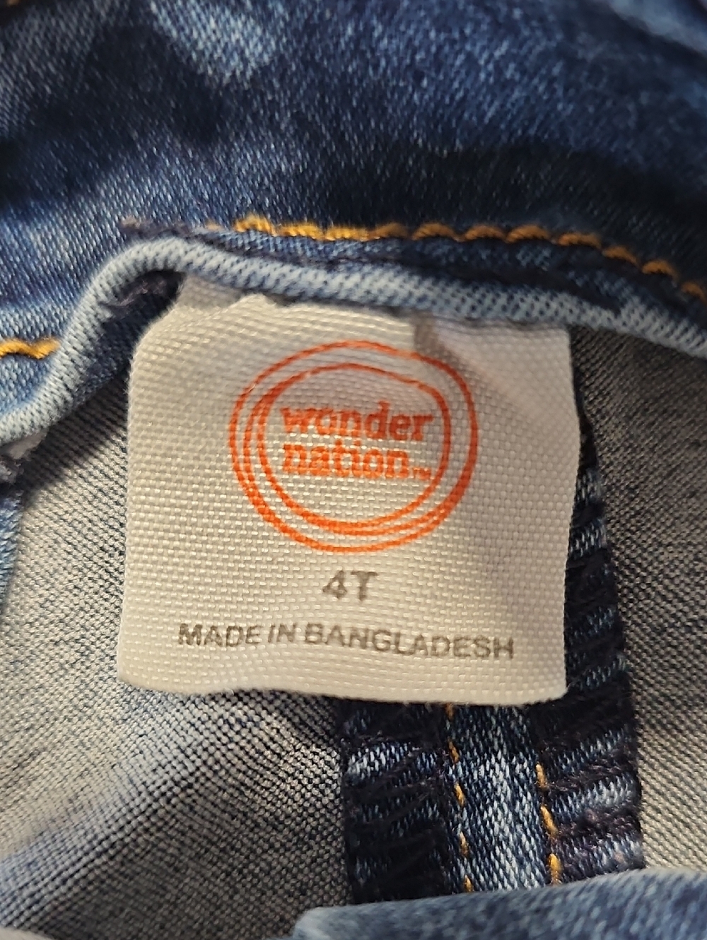 wonder nation 4T Blue Denim Button-Front Overall Dress - Picture 3 of 4